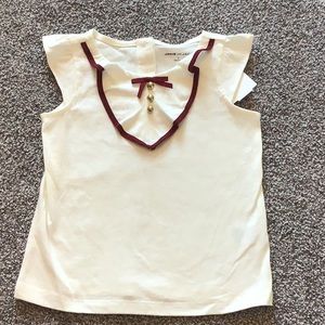 Janie and Jack Off-white trim Burgundy Shirt sz 3 - Brand New